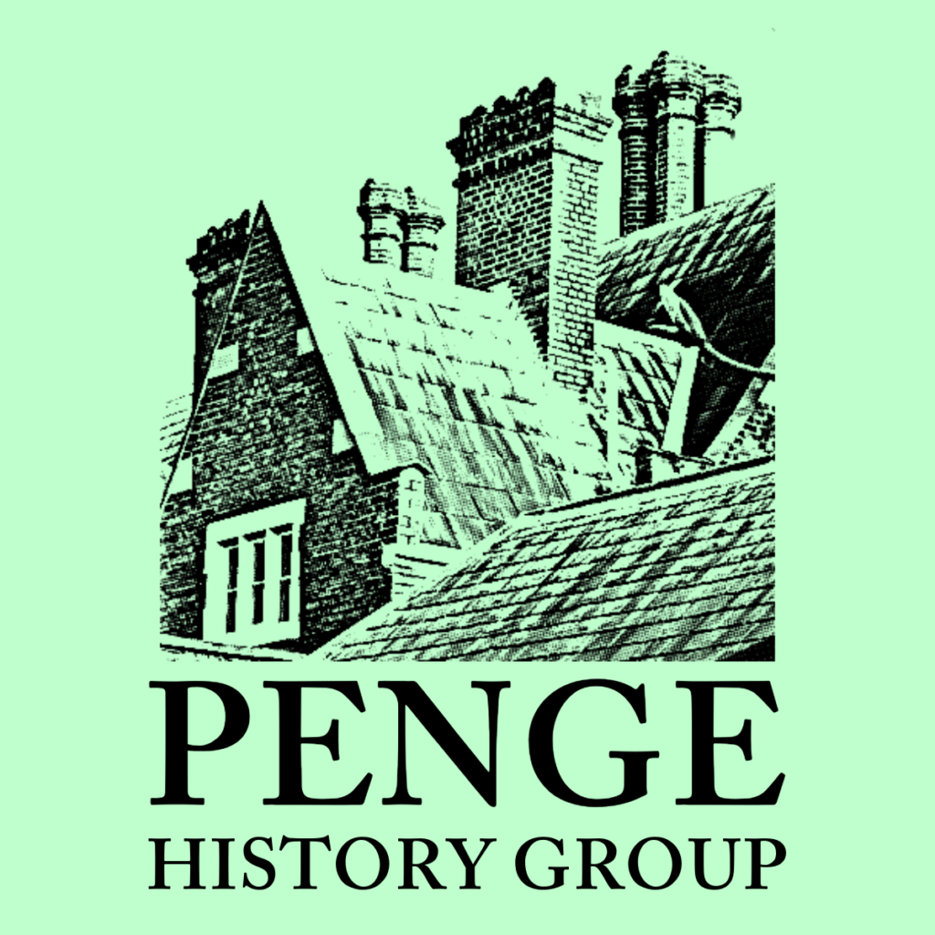 Penge History Group logo featuring roofs and chimneys.